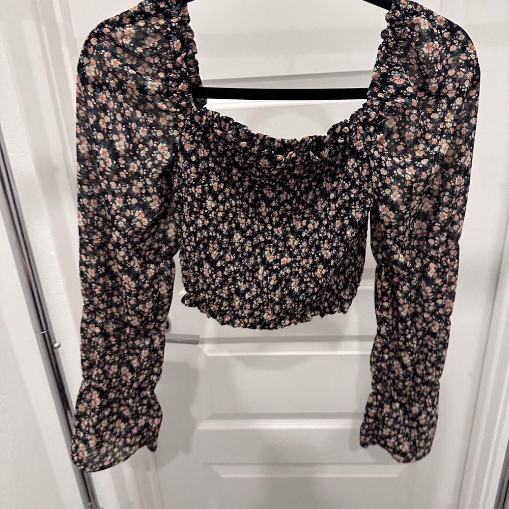 Wild Fable Black Floral Blouse